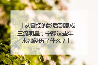 从曾经的影后到混成三流明星,宁静这些年来都经历了什么?