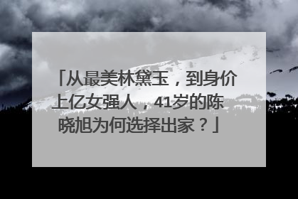 从最美林黛玉,到身价上亿女强人,41岁的陈晓旭为何选择出家?
