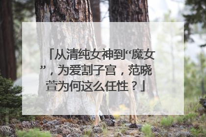 从清纯女神到“魔女”，为爱割子宫，范晓萱为何这么任性？