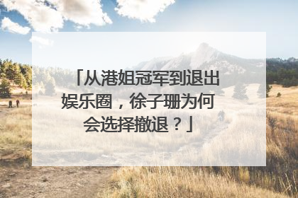 从港姐冠军到退出娱乐圈，徐子珊为何会选择撤退？