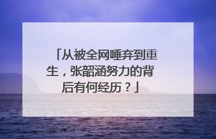 从被全网唾弃到重生,张韶涵努力的背后有何经历?