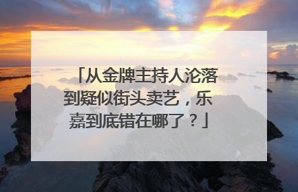 从金牌主持人沦落到疑似街头卖艺，乐嘉到底错在哪了？