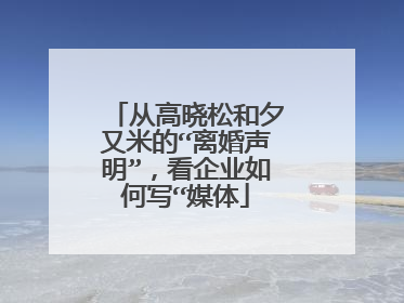 从高晓松和夕又米的“离婚声明”,看企业如何写“媒体