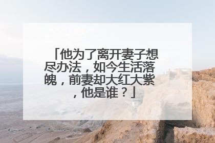 他为了离开妻子想尽办法,如今生活落魄,前妻却大红大紫,他是谁?