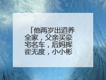 他两岁出道养全家,父亲买豪宅名车,后妈挥霍无度,小小彬如今怎样了?