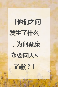 他们之间发生了什么,为何蔡康永要向大S道歉?
