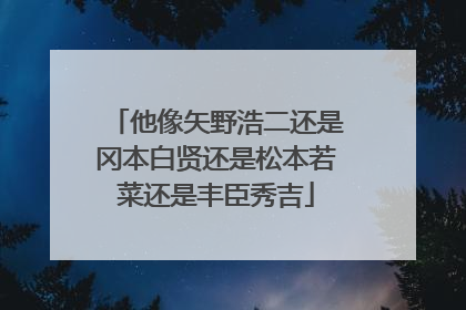 他像矢野浩二还是冈本白贤还是松本若菜还是丰臣秀吉