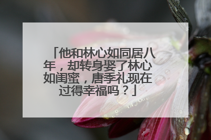 他和林心如同居八年,却转身娶了林心如闺蜜,唐季礼现在过得幸福吗?