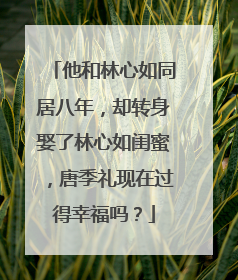 他和林心如同居八年，却转身娶了林心如闺蜜，唐季礼现在过得幸福吗？