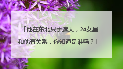 他在东北只手遮天,24女星和他有关系,你知道是谁吗?