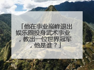 他在事业巅峰退出娱乐圈投身武术事业,教出一位世界冠军,他是谁?