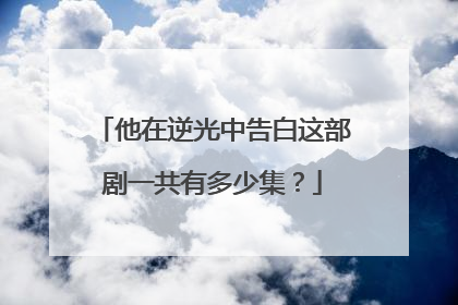 他在逆光中告白这部剧一共有多少集?