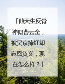 他天生反骨神似曹云金,被吴京捧红却忘恩负义,现在怎么样?