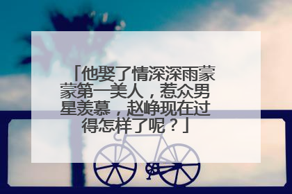 他娶了情深深雨蒙蒙第一美人，惹众男星羡慕，赵峥现在过得怎样了呢？