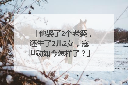 他娶了2个老婆,还生了2儿2女,寇世勋如今怎样了?