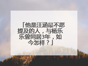 他是汪涵最不愿提及的人，与杨乐乐曾同居3年，如今怎样？