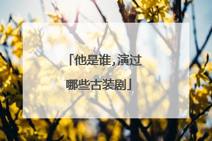 他是谁,演过哪些古装剧