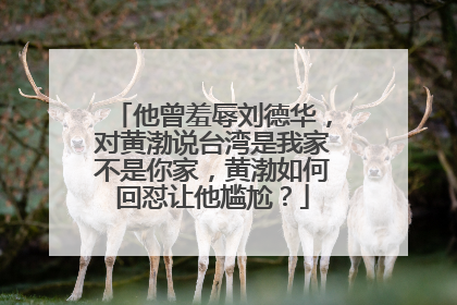 他曾羞辱刘德华，对黄渤说台湾是我家不是你家，黄渤如何回怼让他尴尬？