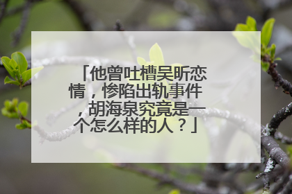 他曾吐槽吴昕恋情，惨陷出轨事件，胡海泉究竟是一个怎么样的人？