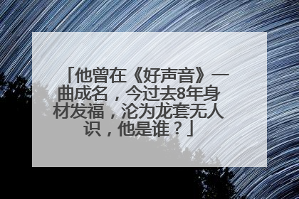 他曾在《好声音》一曲成名，今过去8年身材发福，沦为龙套无人识，他是谁？