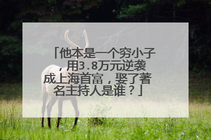 他本是一个穷小子，用3.8万元逆袭成上海首富，娶了著名主持人是谁？