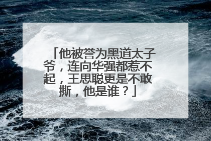 他被誉为黑道太子爷,连向华强都惹不起,王思聪更是不敢撕,他是谁?