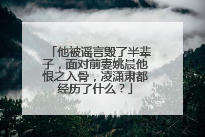 他被谣言毁了半辈子，面对前妻姚晨他恨之入骨，凌潇肃都经历了什么？