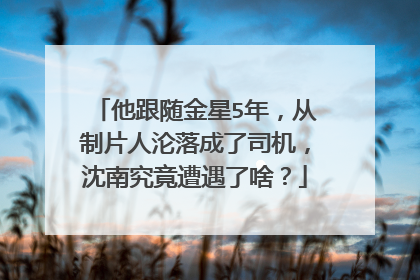 他跟随金星5年，从制片人沦落成了司机，沈南究竟遭遇了啥？