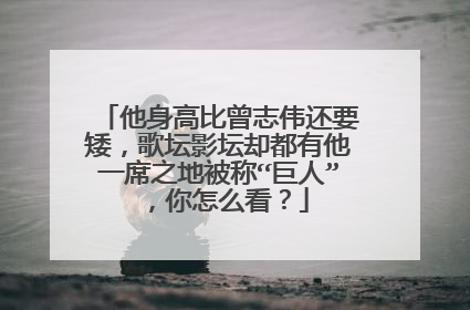 他身高比曾志伟还要矮，歌坛影坛却都有他一席之地被称“巨人”，你怎么看？