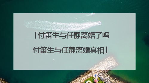 付笛生与任静离婚了吗 付笛生与任静离婚真相