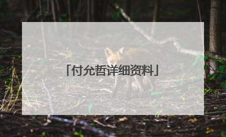 付允哲详细资料