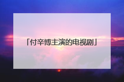 付辛博主演的电视剧