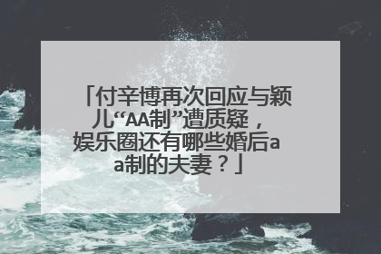 付辛博再次回应与颖儿“AA制”遭质疑,娱乐圈还有哪些婚后aa制的夫妻?