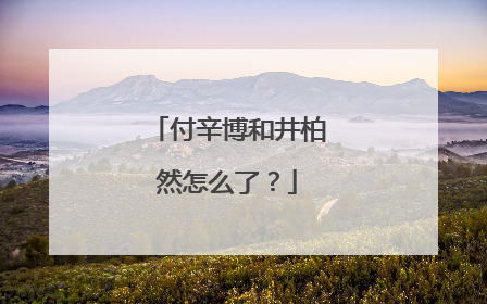 付辛博和井柏然怎么了?