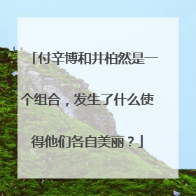 付辛博和井柏然是一个组合,发生了什么使得他们各自美丽?