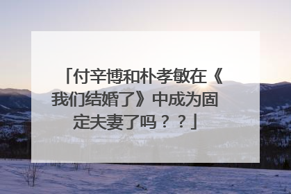 付辛博和朴孝敏在《我们结婚了》中成为固定夫妻了吗??