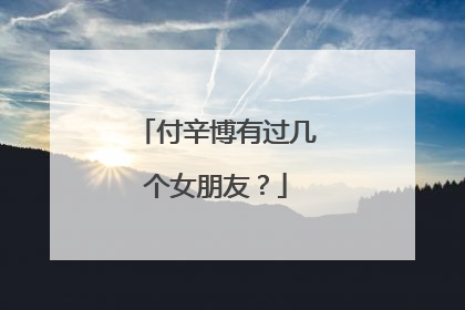 付辛博有过几个女朋友？