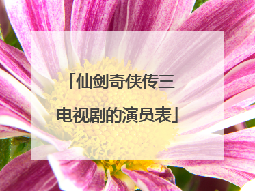 仙剑奇侠传三 电视剧的演员表