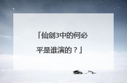 仙剑3中的何必平是谁演的?