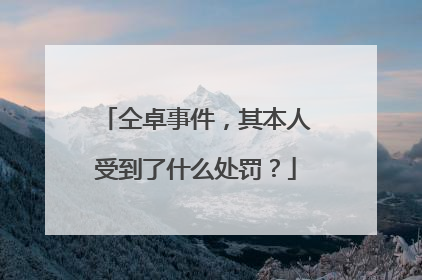 仝卓事件，其本人受到了什么处罚？