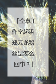 仝卓工作室起诉郑云龙粉丝是怎么回事？