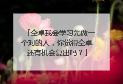 仝卓我会学习先做一个对的人,你觉得仝卓还有机会复出吗?