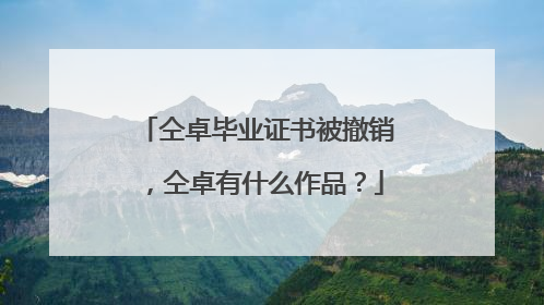 仝卓毕业证书被撤销，仝卓有什么作品？