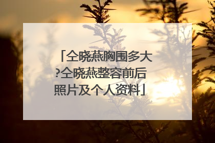 仝晓燕胸围多大?仝晓燕整容前后照片及个人资料