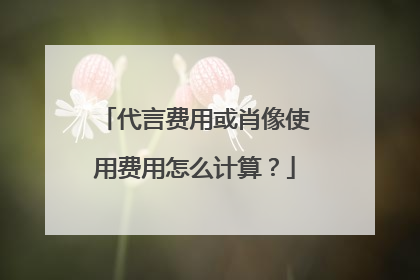 代言费用或肖像使用费用怎么计算?