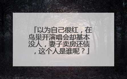 以为自己很红,在鸟巢开演唱会却基本没人,妻子卖房还债,这个人是谁呢?