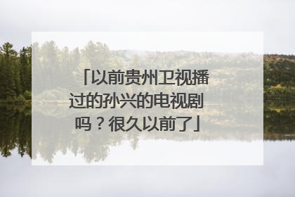 以前贵州卫视播过的孙兴的电视剧吗？很久以前了