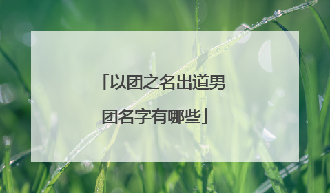 以团之名出道男团名字有哪些
