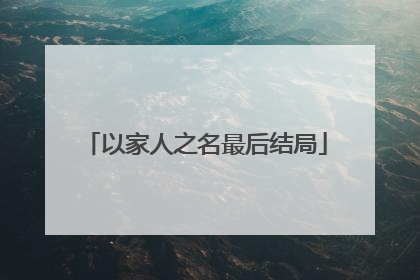 以家人之名最后结局