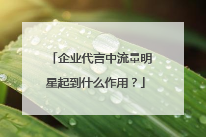 企业代言中流量明星起到什么作用？